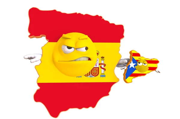 Spaanse kaart met aparte Catalonië — Stockfoto