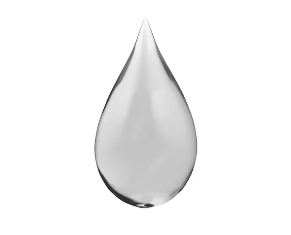 Water Drop White Isolated Clipping Path — Stock Photo, Image