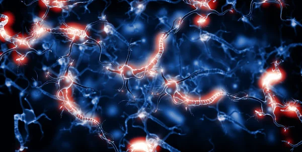 Active Nerve Cells Illustration — Stock Photo, Image