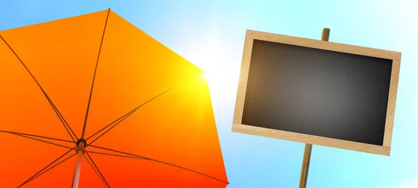 Sonnenschirm Und Tafel Sommer — Stockfoto
