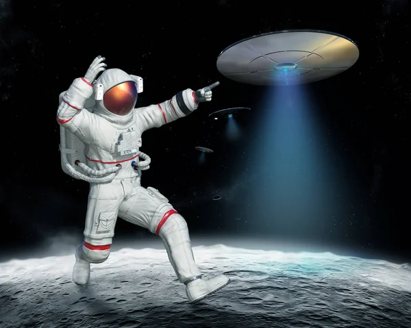 Εισβολή Των Ufo Στο Φεγγάρι — Φωτογραφία Αρχείου