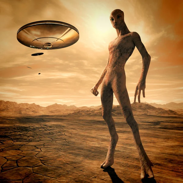 Alien Mars Illustration — Stockfoto