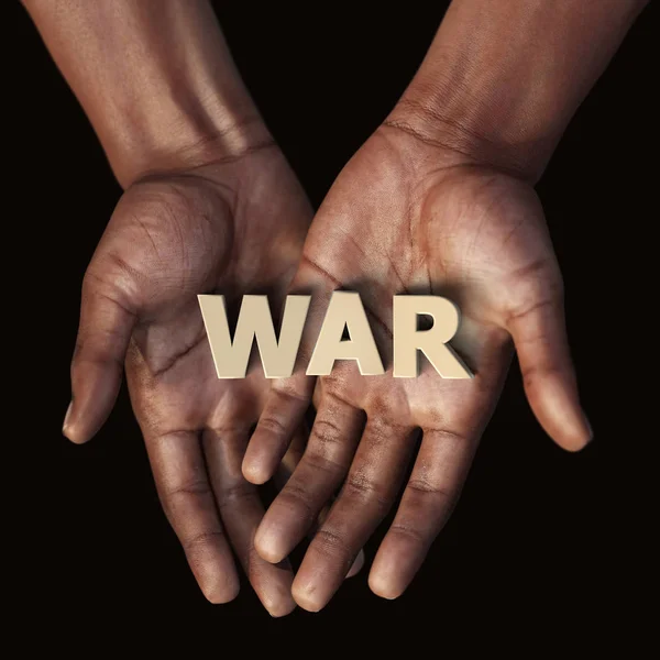Afrikanische Hand Mit Text Frieden — Stockfoto