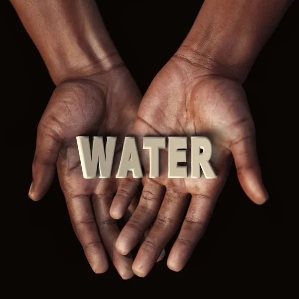 African Hand Text Water — Stock Photo, Image