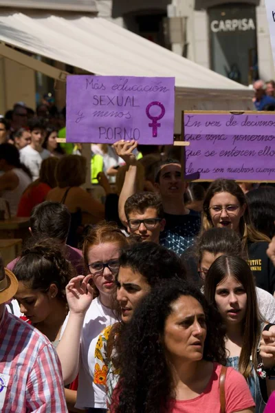 General strike of students for the "scandalous sentence" of 'La Manada' — Stock Photo, Image