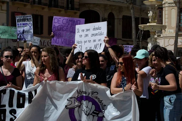 Malaga Spain May 10Th 2018 General Strike Students Scandalous Sentence — стокове фото