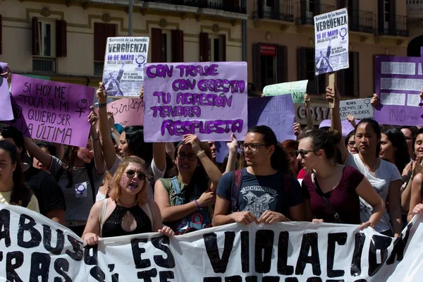 Malaga Spain May 10Th 2018 General Strike Students Scandalous Sentence — стокове фото