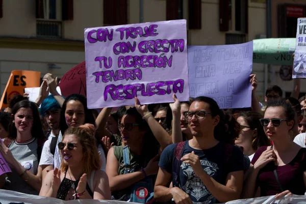 Malaga Spagna Maggio 2018 Sciopero Generale Degli Studenti Sentenza Scandalosa — Foto Stock