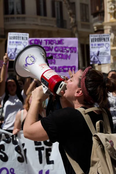 Malaga Spain May 10Th 2018 General Strike Students Scandalous Sentence — стокове фото