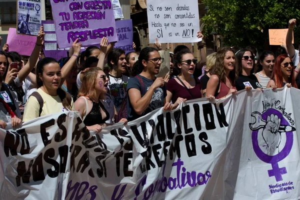 Malaga Spain May 10Th 2018 General Strike Students Scandalous Sentence — Stok fotoğraf