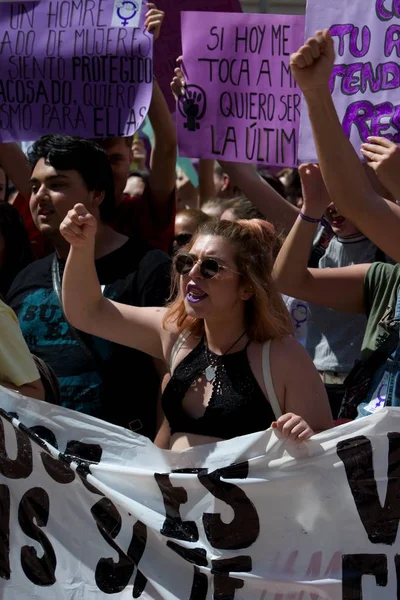 Málaga España Mayo 2018 Huelga General Estudiantes Por Escandalosa Sentencia —  Fotos de Stock