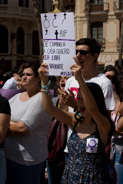 Malaga Spagna Maggio 2018 Sciopero Generale Degli Studenti Sentenza Scandalosa — Foto Stock