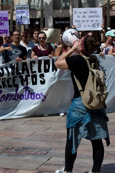 Málaga España Mayo 2018 Huelga General Estudiantes Por Escandalosa Sentencia — Foto de Stock