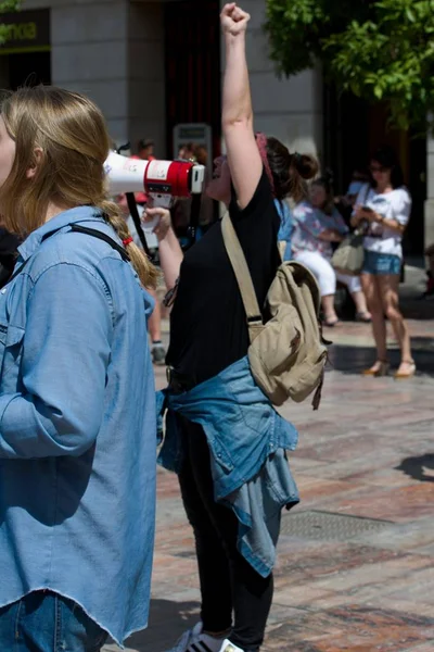 Malaga Spain May 10Th 2018 General Strike Students Scandalous Sentence — Φωτογραφία Αρχείου