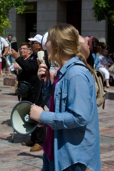 Malaga Spain May 10Th 2018 General Strike Students Scandalous Sentence — Stok fotoğraf