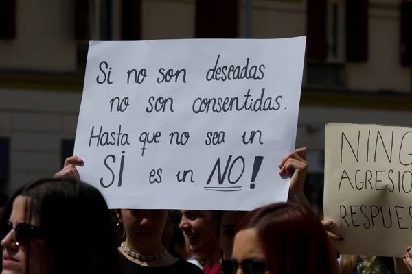 Malaga Spain May 10Th 2018 General Strike Students Scandalous Sentence — стокове фото