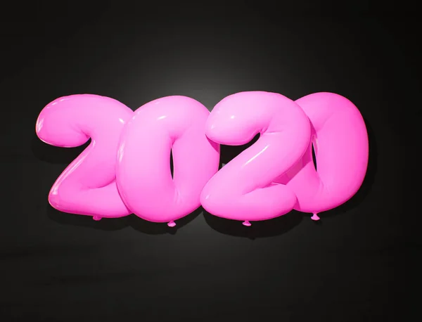 Розовый шарик номера 2020 в новогодний праздник — стоковое фото