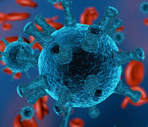 VIrus, focar de coronavirus, infecţie contagioasă în sânge — Fotografie, imagine de stoc