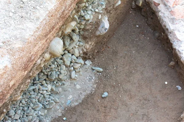 Malaga Spain February 2020 Site Archaeological Excavation Remains Human Bones — Stock Photo, Image