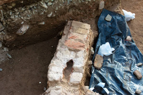 Малага Испания Февраля 2020 Года Место Археологических Раскопок Останки Человеческих — стоковое фото