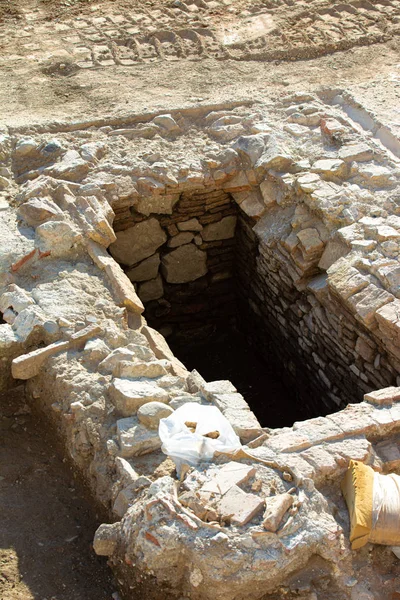 Málaga España Febrero 2020 Lugar Excavación Arqueológica Restos Huesos Humanos — Foto de Stock