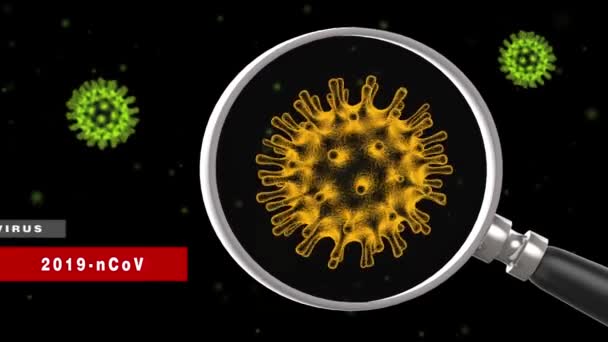 Virus Coronavirus 2019 Ncov Brote Infección Contagiosa — Vídeo de stock