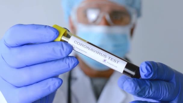 Coronavirus Bluttest Krankenhaus Labor — Stockvideo