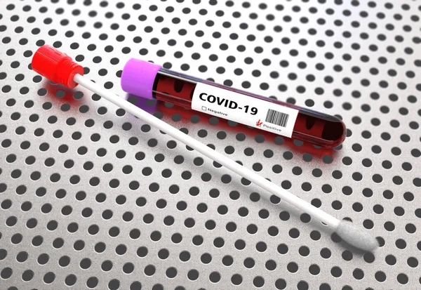 Исследование Коронавирусной Вакцины Ковида Положительный Анализ Крови Лаборатории Больницы — стоковое фото