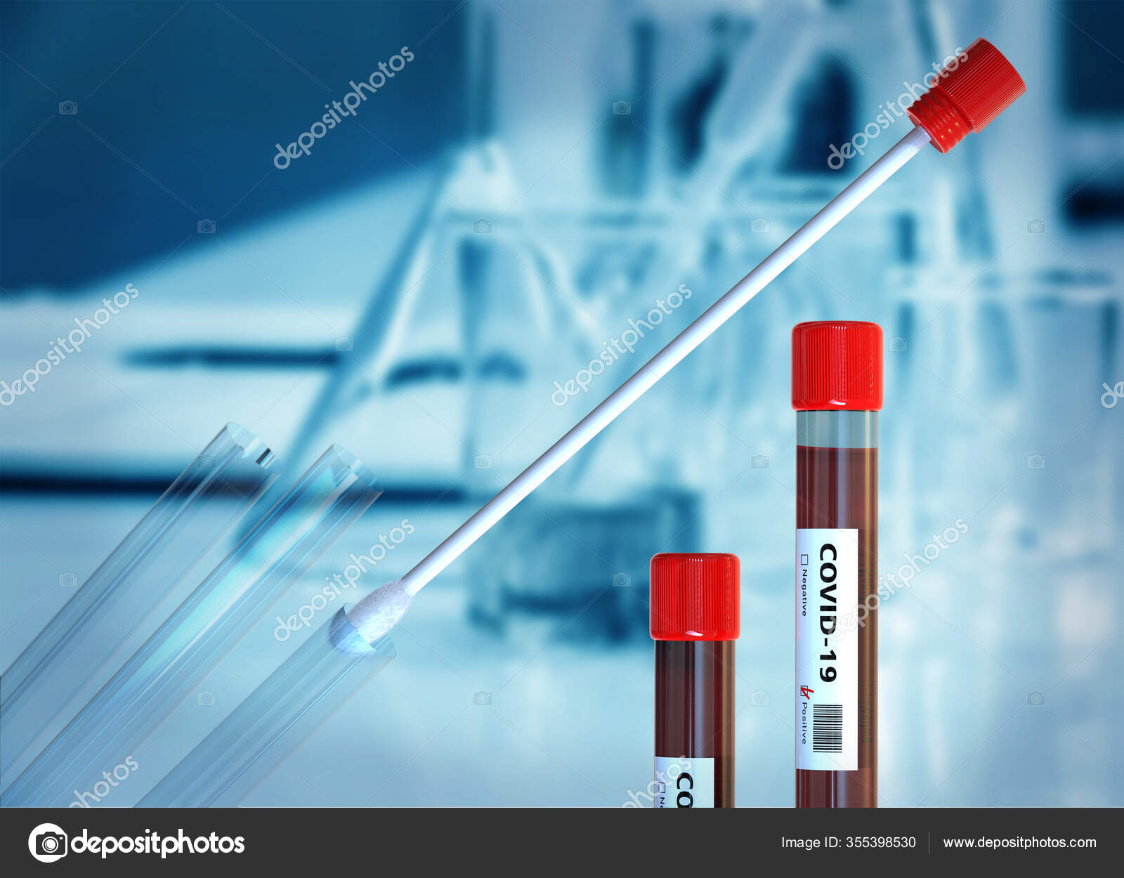 Pharyngeal Swab Test Coronavirus Covid Blood Test Covid Positive Stock