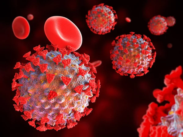 Virus Focolaio Coronavirus Infezione Contagiosa Nel Sangue — Foto Stock