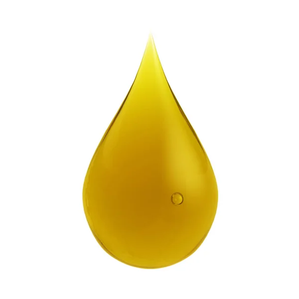Druppel Olie Met Belletjes Isoleren Witte Achtergrond — Stockfoto