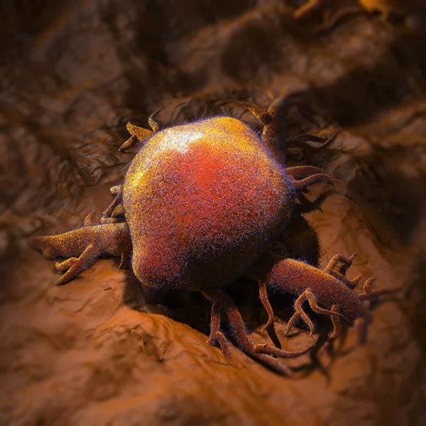 顕微鏡下のがん細胞 3Dイラスト — ストック写真
