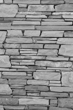 Yakın çekim antik duvar, ince granit tuğla. 
