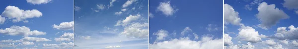 Cuatro imágenes de cielo hermoso, nubes sobre el horizonte . — Foto de Stock