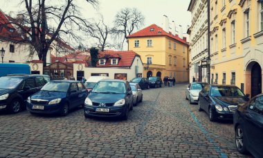 Romantik cadde eski şehir, Prag, Çek.