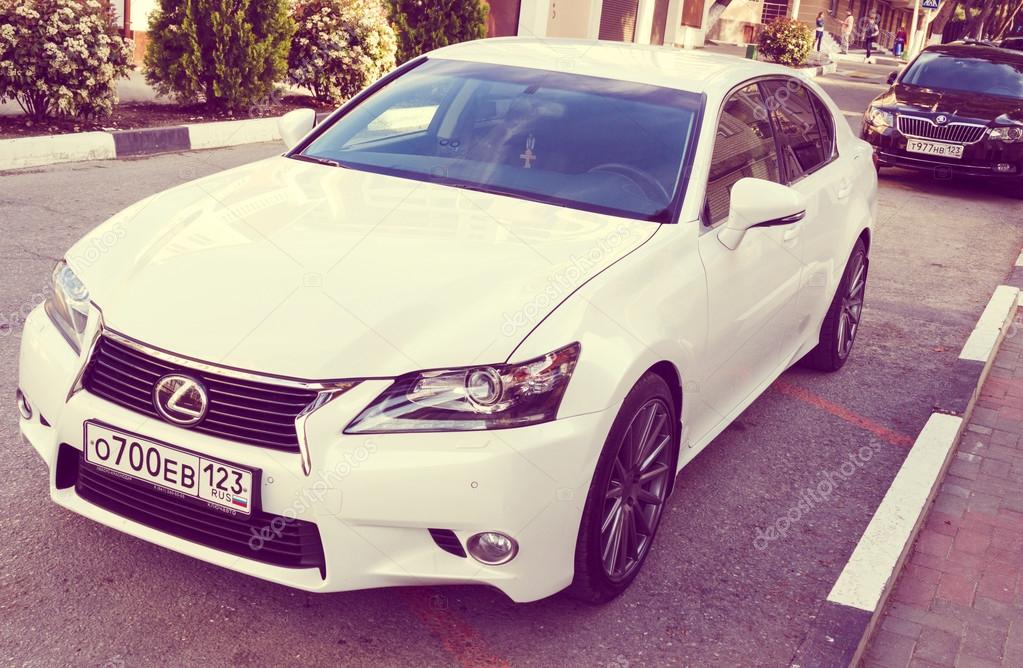 SOCHI, RUSSIA - APRIL 29, 2016: Lexus IS 250 parked on the streets of Sochi. Lexusi is among the best-selling luxury japanese automobiles in the world.