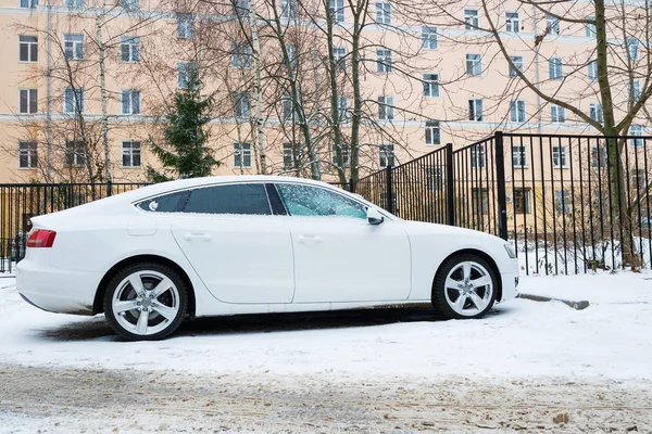 New luxury Audi A5 Sportback parked in winter street. — Stock Photo, Image