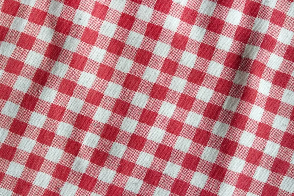 Red vintage picnic tablecloth — Stock Photo, Image