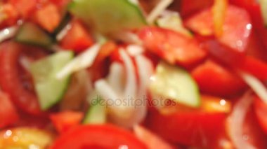 Güzel taze salata yakın çekim odaklı.