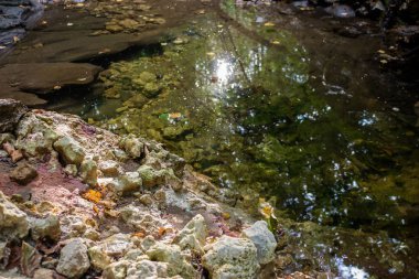 Vadinin dibindeki su çok güzel bir dokuya sahip.