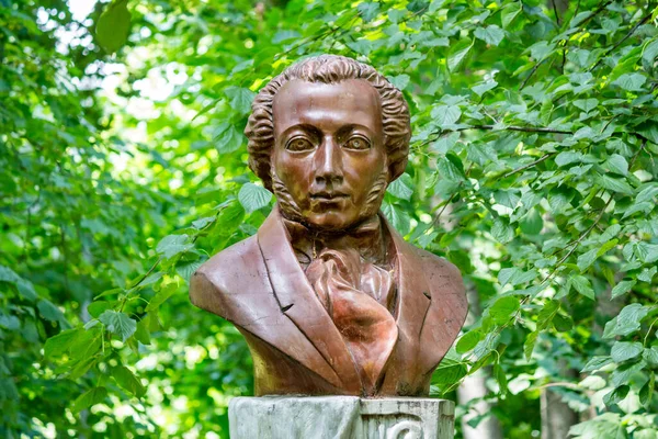 Obninsk Russia July 2019 Bust Poeur Alexander Pushkin Park Belkino — стокове фото