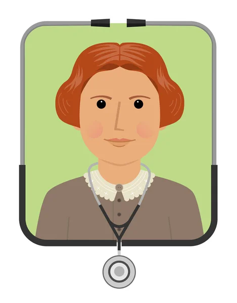 Elizabeth Blackwell Cartoon — Stock Vector