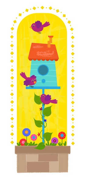 Clip-art Birdhouse — Vettoriale Stock