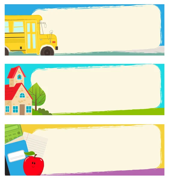 Back to School Banners — Stock Vector