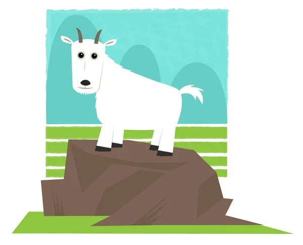 Cartoon Mountain Goat — Stock Vector