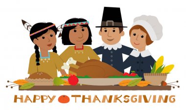 Happy Thanksgiving Pilgrim clipart