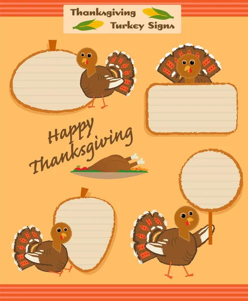 Thanksgiving Turkiet tecken — Stock vektor