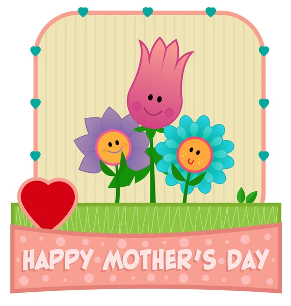Muttertagsdesign Glücklicher Muttertag Clip Art Mit Mutter Blume Und Ihren — Stockvektor