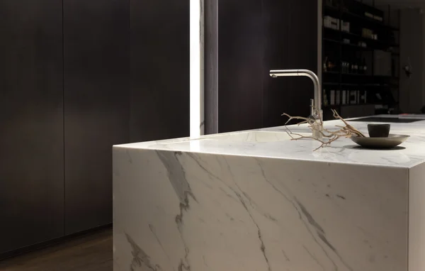 White Marble Kitchen — Stock Photo, Image