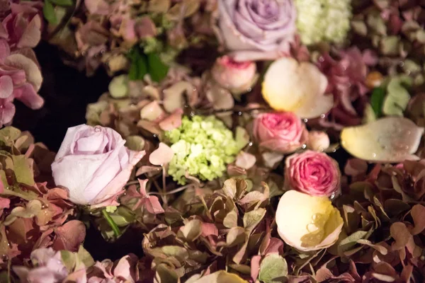 Assorted summer flowers in a full frame background — Stock Photo, Image